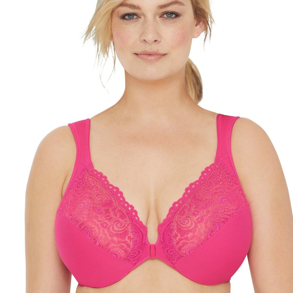 H Cup Bras 42H 44H 46H 48H Hot! Pink Underwire Wonderwire Front-Close Front-Hook - Picture 5 of 17